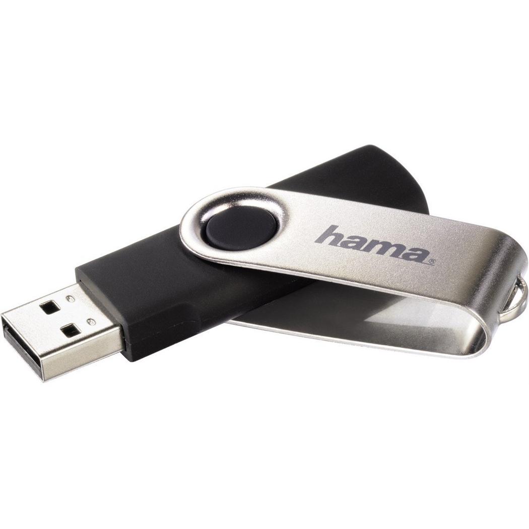 Thumbnail - Hama Rotate (64 GB, USB-A, USB 2.0), USB Stick, Schwarz, Silber