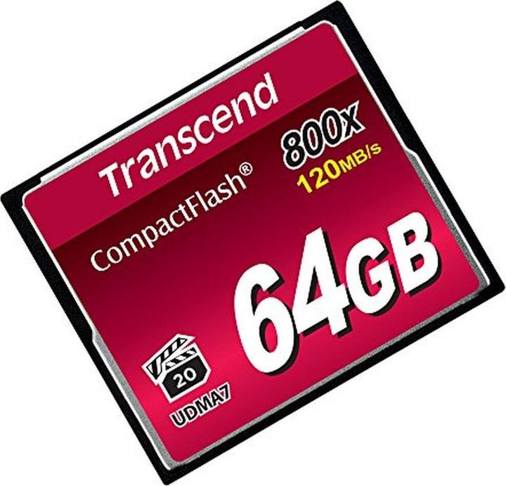 Actual product image Transcend 64GB CF CARD (800X, TYPE I ) (64 GB, CF)