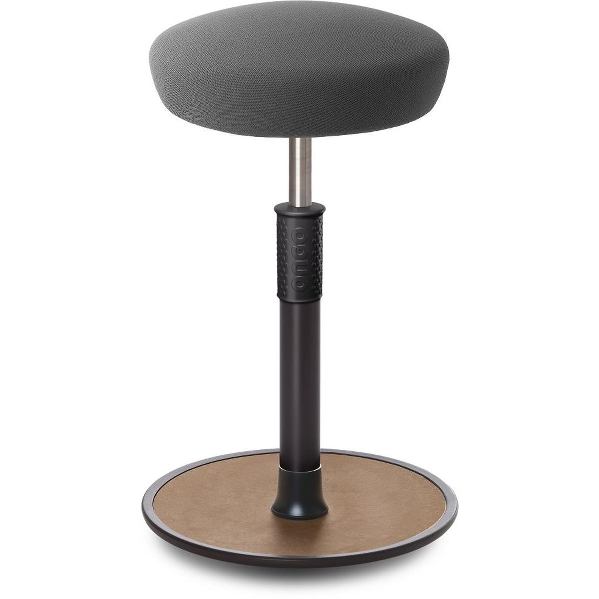 Ongo, Bürostuhl, Sitz- Stehhocker Free Tall Hutsitz Gestrick Grau schwarz /Natur