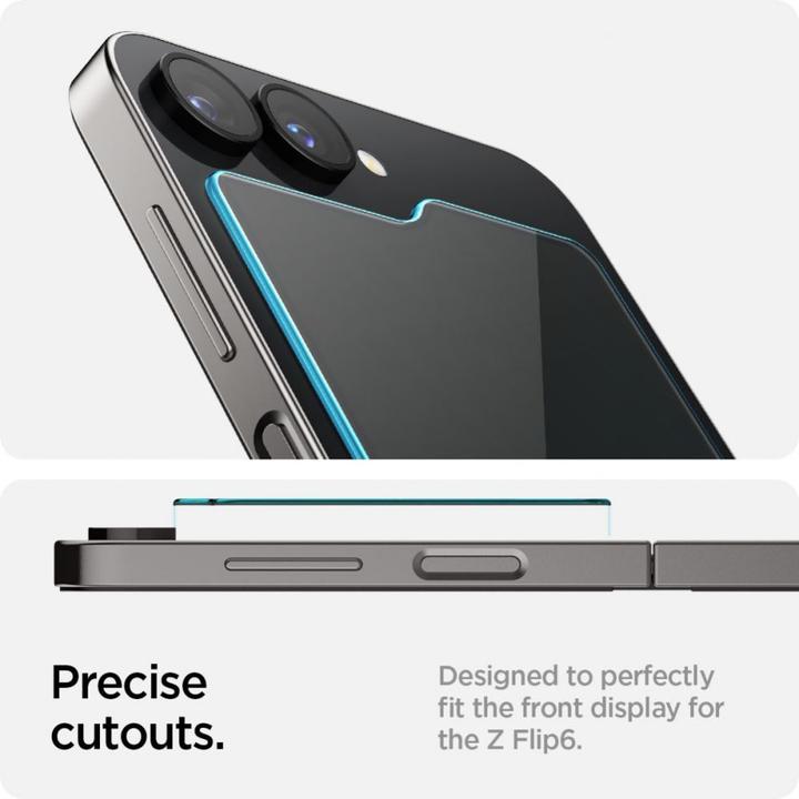 Produktbild Spigen EZ Fit Gehärtetes Glas Clear Displayschutzfolie Samsung Galaxy Z Flip 6 2-Pack (2 Stück, Samsung Galaxy Z Flip6)