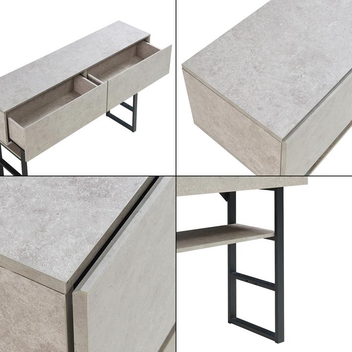 Produktbild En.Casa Konsolentisch Varberg 75x120x30 cm Betonoptik, hell (120 x 30 x 75 cm)