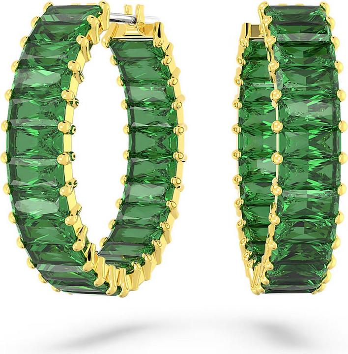 Produktbild Swarovski Matrix Kreolen Baguette Schliff Grün Gold (Swarovski Metall)