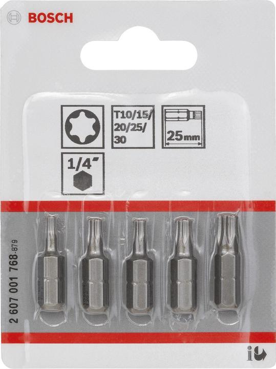 Actual product image Bosch Professional Zubehör Schrauberbit-Set (Hexagon socket TX M20, Hexagon socket TX M30, Hexagon socket TX M10, Hexagon socket TX M15, Hexagon socket TX M25)
