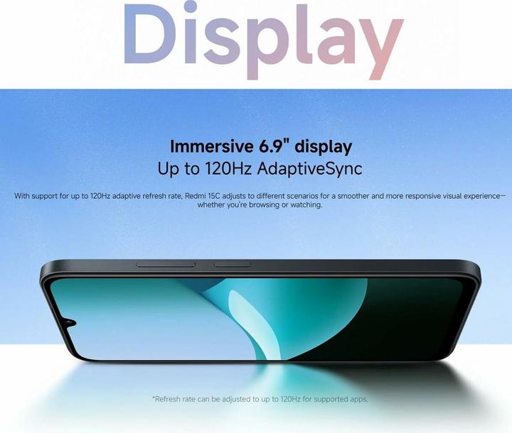 Actual product image Xiaomi Redmi 15C (256 GB, Mint green, 6.90", Dual SIM, 4G)