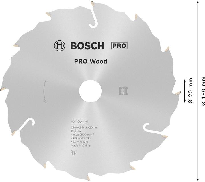 Actual product image Bosch Professional Zubehör PRO Wood circular saw blade, 160 x 2.2 x 20 mm