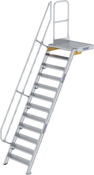 Produktbild Munk Treppe mit Plattform 60° Stufenbreite 800 mm 12 Stufen Aluminium geriffelt (Gerüst, 46 cm)