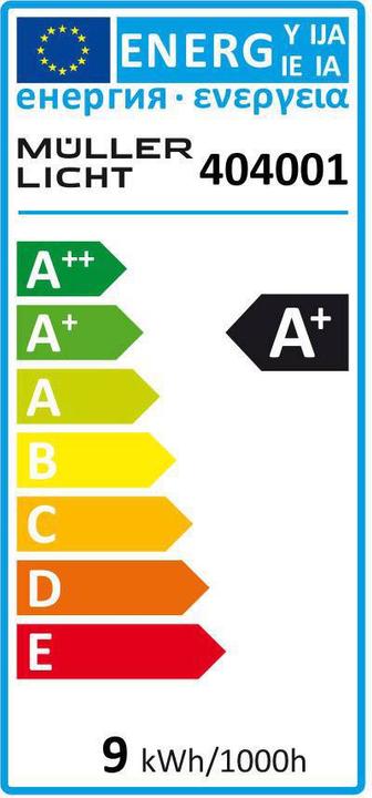 Label énergétique Müller Licht E27 LED chaude forme incandescente (E27, 806 lm, 1 x)
