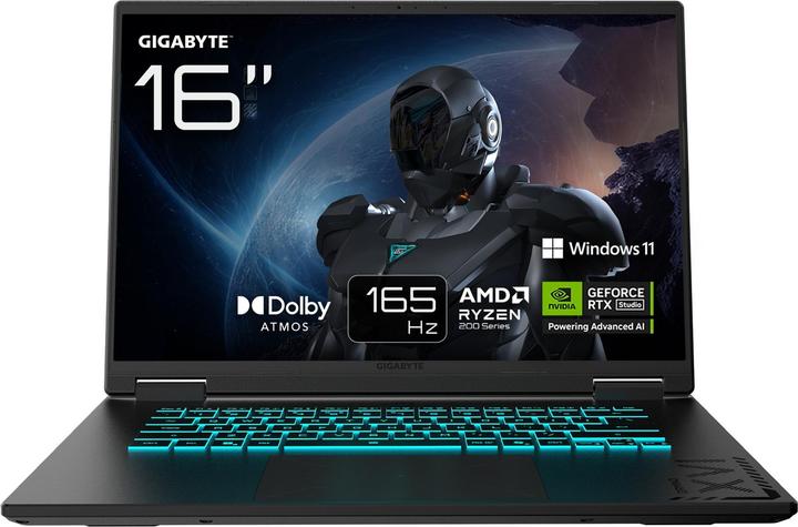 Gigabyte GAMING/A16 3VHK3CZ894SH/R7-260/16&quot,/WUXGA/16GB/1TB/RTX 5060/W11H/Schwarz/2R (16", 1000 GB, 16 GB, DE)