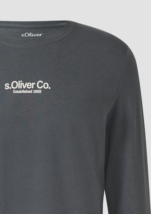Produktbild s.Oliver T-Shirt Longsleeve aus Baumwolle mit Rippbündchen und Logo (S)