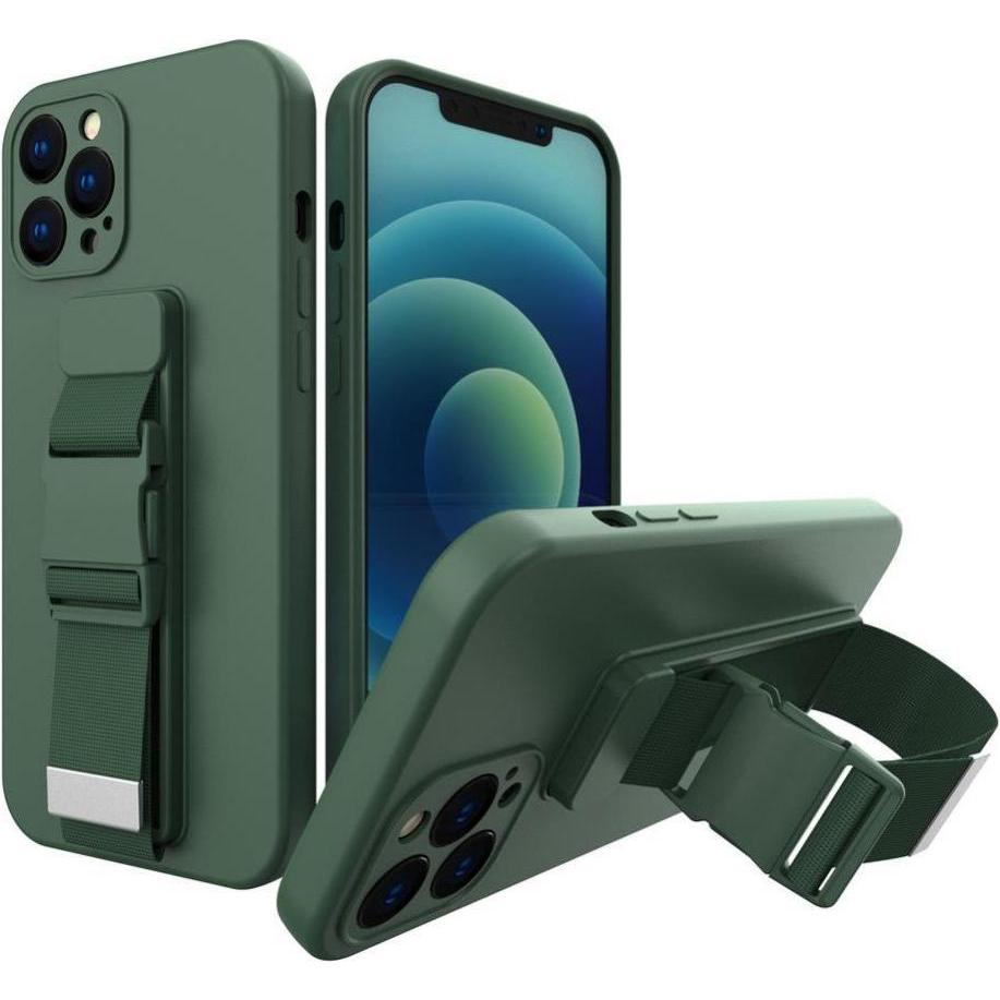 Hurtel Rope case Gel Lanyard Cover Handbag Lanyard Xiaomi Redmi 10X 4G / Xiaomi Redmi Note 9 Dark Green (Xiaomi Redmi No...