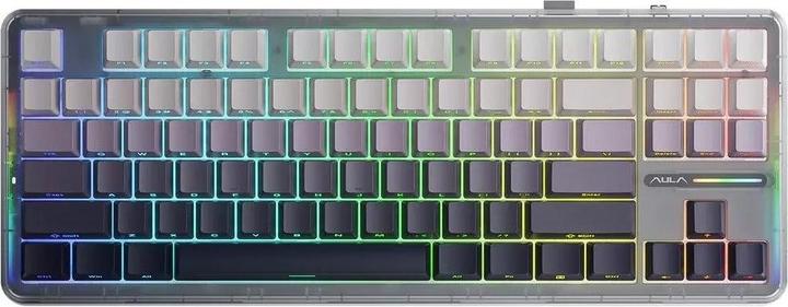 Aula Gasket F87 Gradient Grey SpaceCrystal RGB Tastatur (Eng. Int., Kabelgebunden, Kabellos)