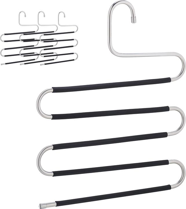 Relaxdays 4x cintres pour pantalons multiples (1 x)