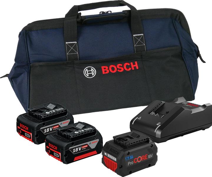 Bosch Professional Zubehör Starter-Set 18V / 2x 4,0 Ah Akku + 1x 5,5 Ah ProCORE18V Akku + Ladegerät GAL 18V (18 V)