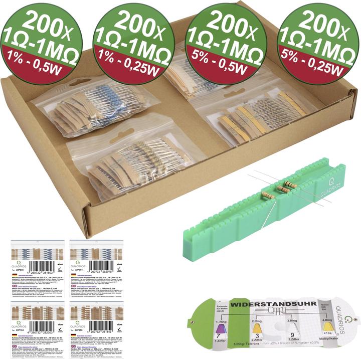 Immagine prodotto Quadrios 23P131 23P131 Assortimento di resistenze in metallo/carbonio cablate assialmente
