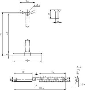 Produktbild OK-Line Handlaufst+AMMAvA-tzen Modell 08 mit Wandscheibe flach (Edelstahl)