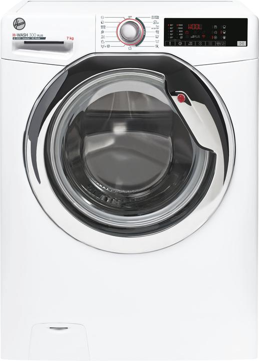 Actual product image Hoover H-WASH 300 PLUS H3WS437TAMCE/1-S front loading washing machine 7 kg 1300 rpm A White (7 kg, Left)