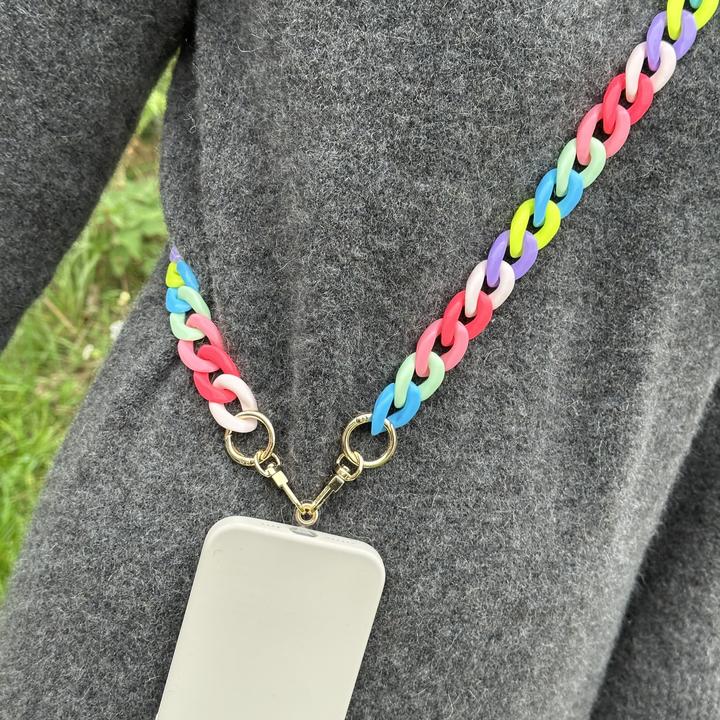 Produktbild PhoneLook Universal Umhängekette Befestigung für Hülle/Case Telefon bunte Kette Multicolor