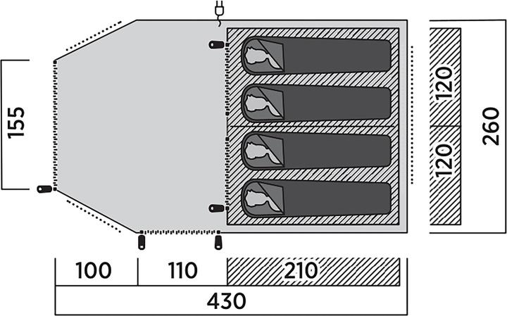 Produktbild Easy Camp Tunnelzelt Hamra 4 (grau, Modell 2025) (Tunnelzelt, 12 kg, 4 Personen)