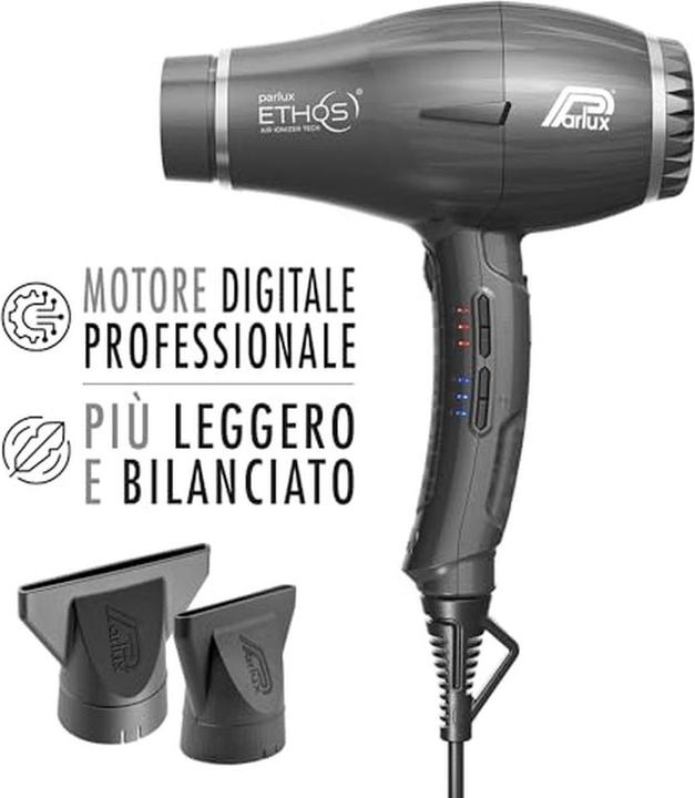 Immagine prodotto Parlux Ethos Asciugacapelli Digitale Professionale Made in Italy Colore Titanio (2300 W)