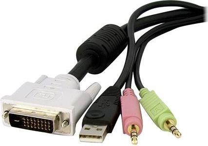 Produktbild StarTech 3 m 4-in-1 USB Dual Link DVI-D KVM-Switchkabel mit Audio und Mikrofon