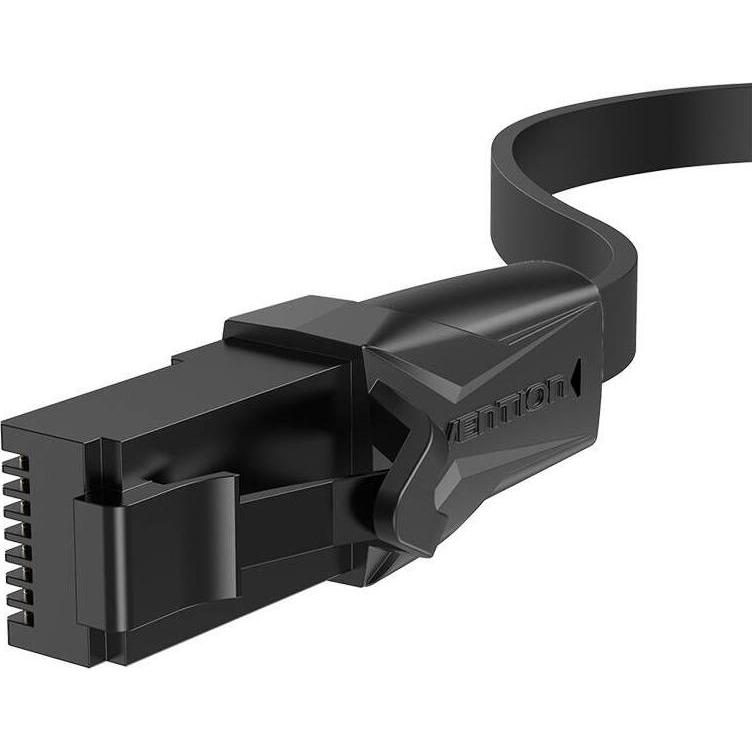 Thumbnail - Vention Flat UTP Category 6 Network Cable IBABL 10m Black (U/UTP, CAT6, 10 m), Netzwerkkabel