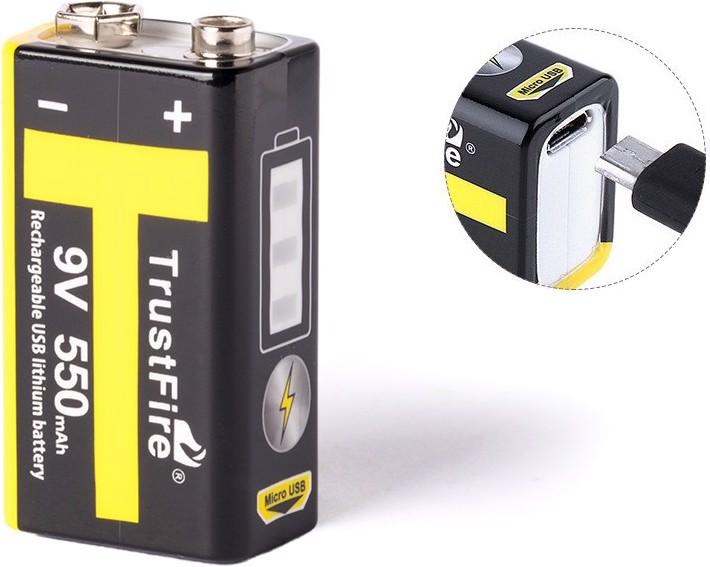 Produktbild Trustfire 9V-Block mit USB Ladefunktion (1 Stk., 9V Block, 550 mAh)