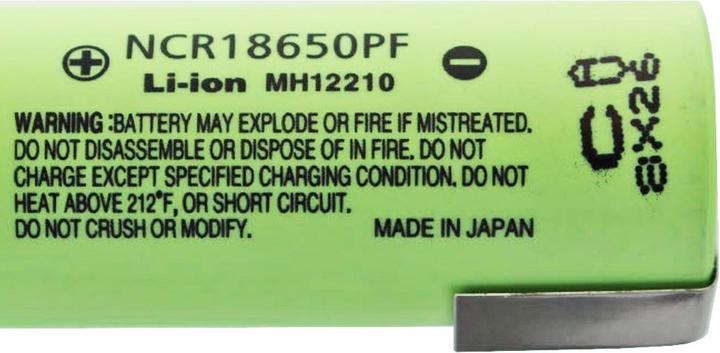 Immagine prodotto Panasonic Akku NCR18650PF – (NCR18650PD) + Lötfahne Z (1 pz., 18650, 2900 mAh)