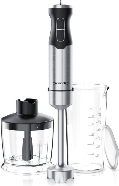 Immagine prodotto Arendo Frullatore a mano con caraffa graduata, 1000W, acciaio inox, lama a quattro lame, frullatore a