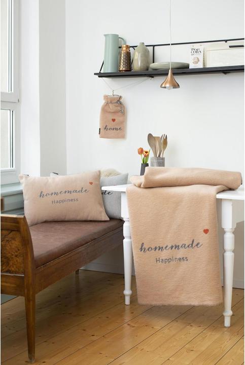 Actual product image David Fussenegger Silveretta Homemade Happiness Cushion Cover 40 x 60 cm, Cork (40 x 60 cm)