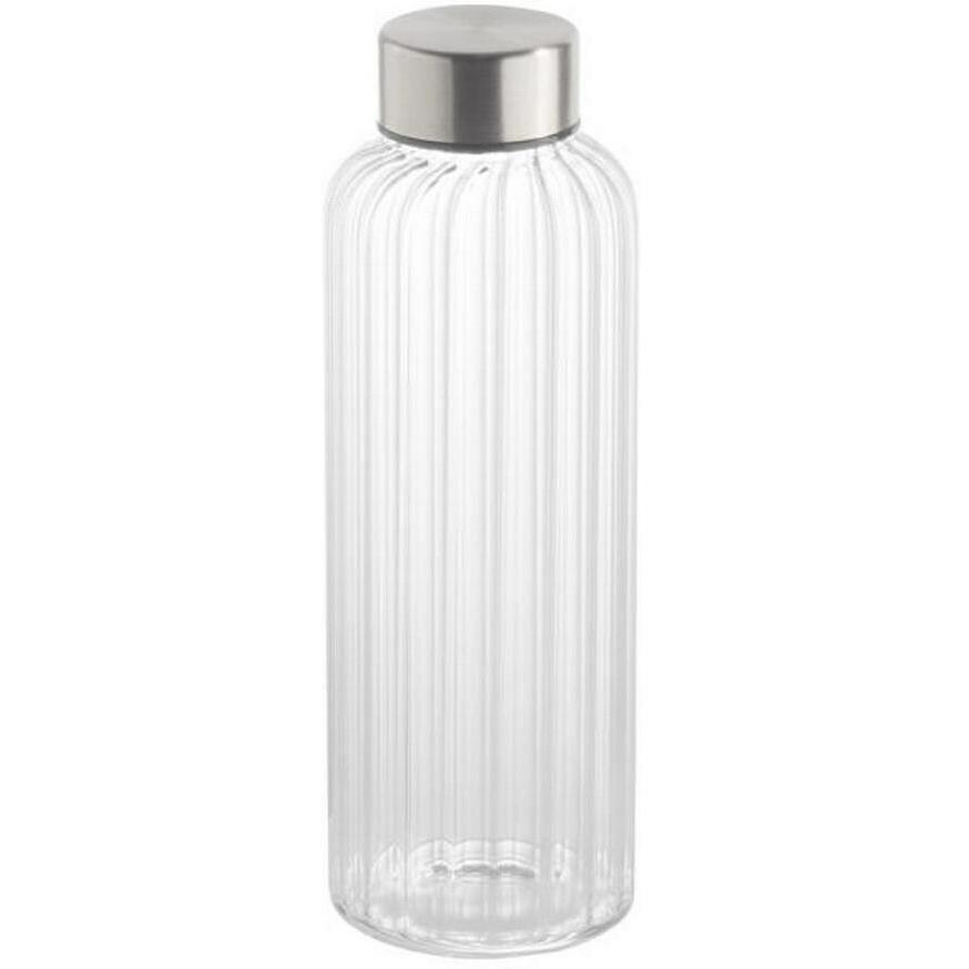 APS Glasflasche EVERLINE 0.4 Liter, Contenitori per servire, Trasparente, Argento