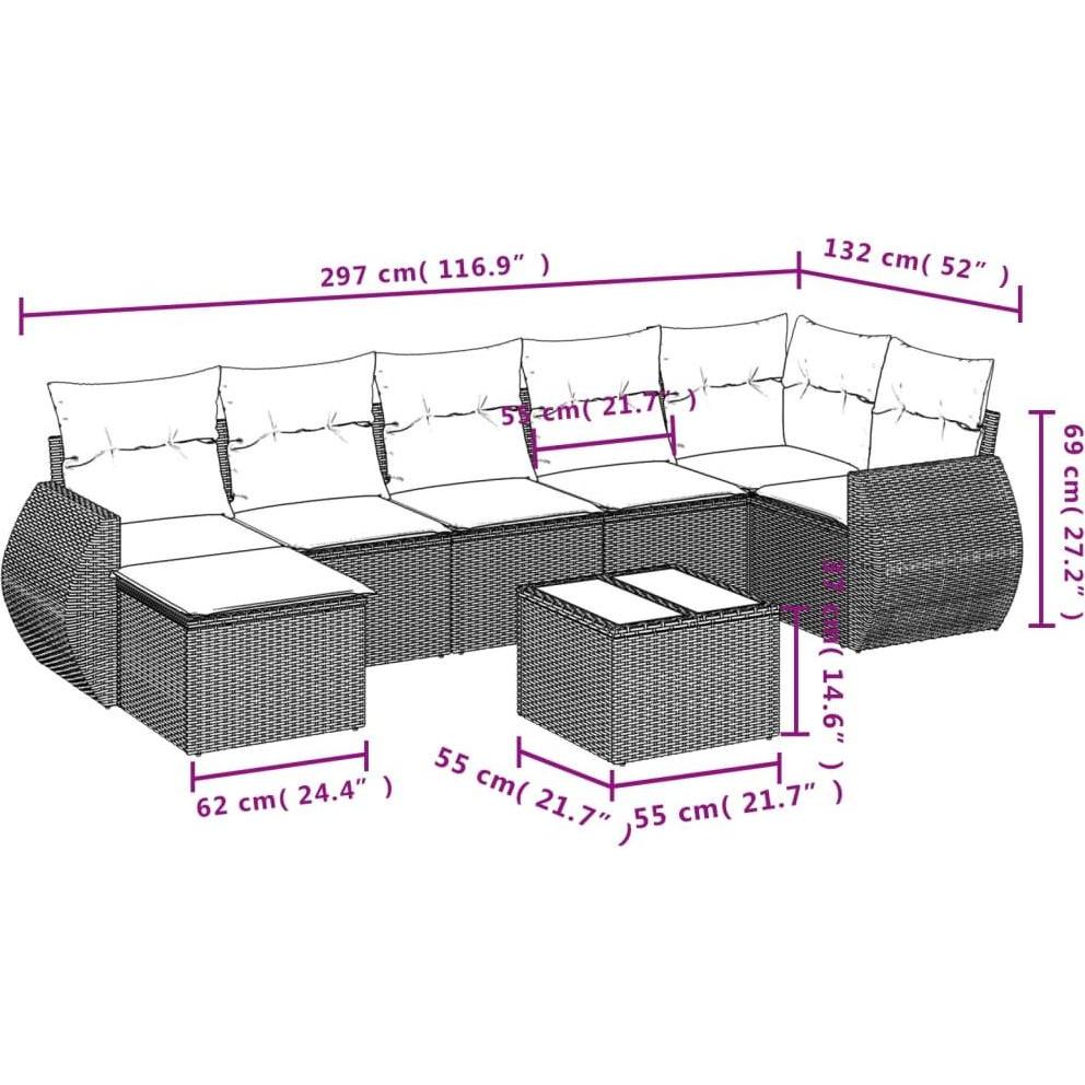 Thumbnail - VidaXL, Gartenlounge, 10-tlg. Garten-Lounge-Set mit Kissen