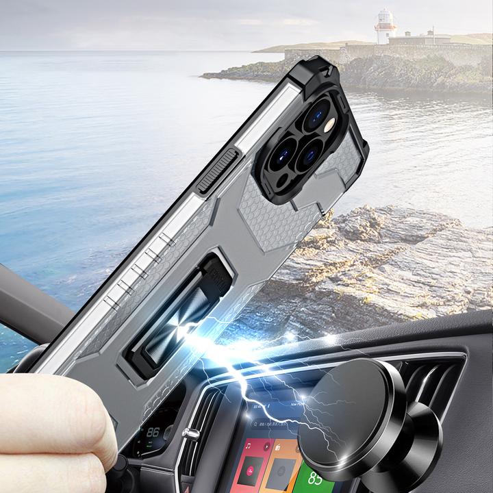 Produktbild Hurtel Crystal Ring Case Kickstand Tough Rugged Cover for iPhone 13 Pro black (Apple iPhone 13 Pro)
