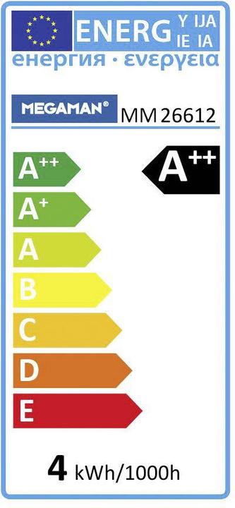 Energie-Label Megaman GU0 LED Warm Reflektor (GU10, 270 lm, 1 x)