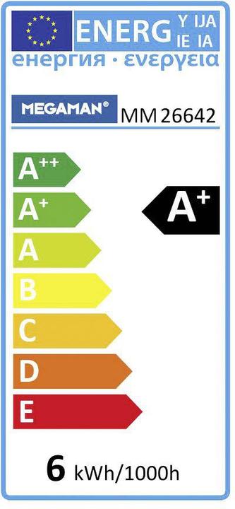 Energie-Label Megaman GU0 LED Warm Reflektor dimmbar (GU10, 380 lm, 1 x)