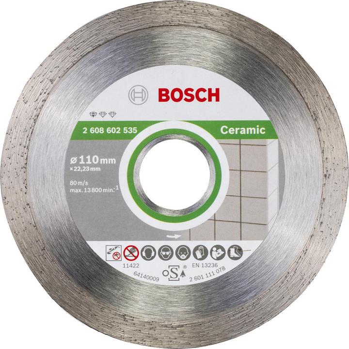 Produktbild Bosch Professional Zubehör Diamanttrennscheibe Standard for Ceramic, 110 x 22,23 x 1,6 x 7,5 mm