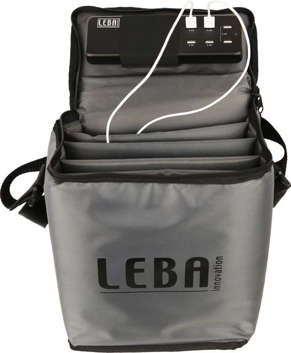 Leba NoteBag Grijs 5 USB-C Schuko plug Tot 90 W per poort
