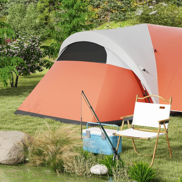 Actual product image Outsunny Tunnelzelt Polyester Orange (Tunnel tent, 6 persons)