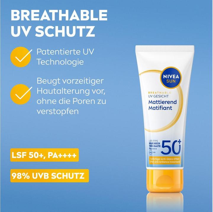 Actual product image NIVEA UV Face Shine Control (SPF 50+, 40 ml)