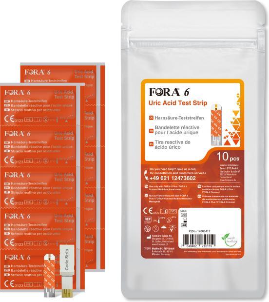 Actual product image Fora 6 Connect Bluetooth incl. Uric Acid Test Strips (Glucose monitors)