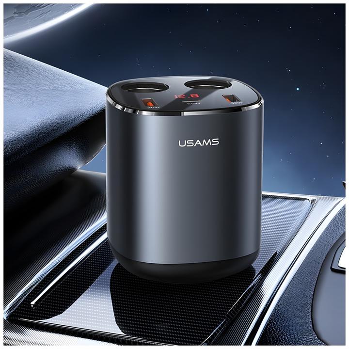 Actual product image Usams Car sprayer 2 xUSB-A/1 xUSB-C C28 245W grey/grey CC151TC01 (US-CC151)