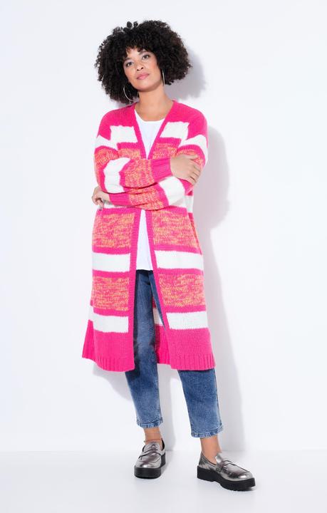 Produktbild Angel of Style Long-Strickjacke, Straight Fit, offene Form, Ringel (58, 60)