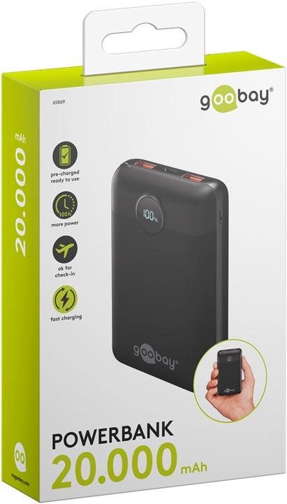 Actual product image Goobay Powerbank compact 20,000 mAh (20000 mAh, 22.50 W, 77 Wh)
