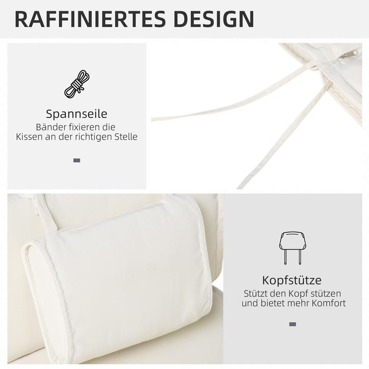 Immagine prodotto Outsunny Cuscino per sdraio con cuscino (198 x 53 x 5 cm)