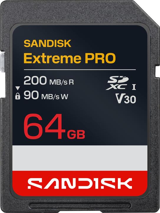 Image du produit SANDISK Extreme Pro SDXC 64GB (64 Go, SDXC, U3, UHS-I)
