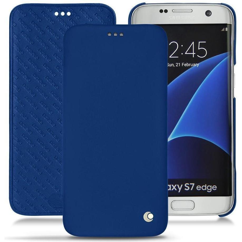 Noreve Lederschutzhülle horizontal (Samsung Galaxy S7 Edge), Smartphone Hülle, Blau