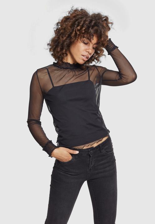 Produktbild Urban Classics Ladies Double Layer Mesh L/S (S)