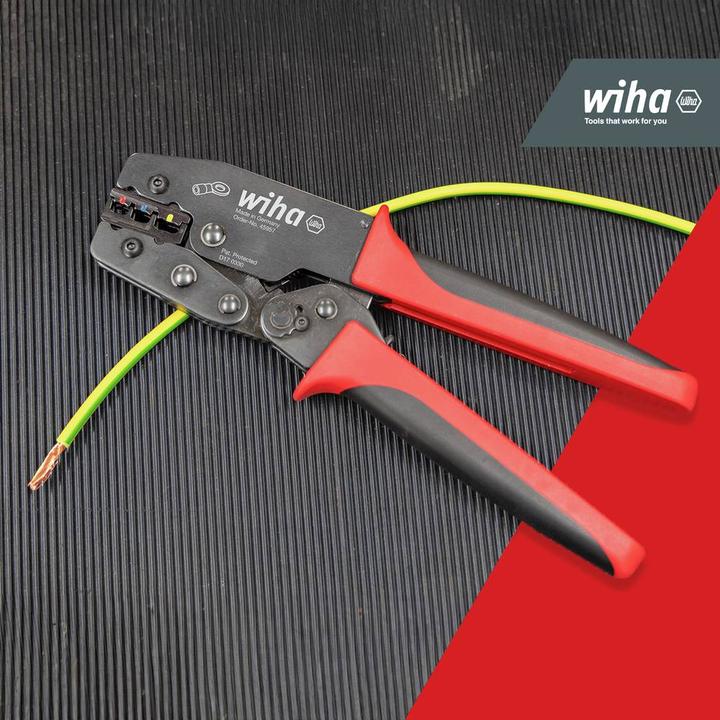 Produktbild Wiha Crimpwerkzeug für nicht isolierte Kabelschuhe mitgeschlossener Hülse (220 mm)