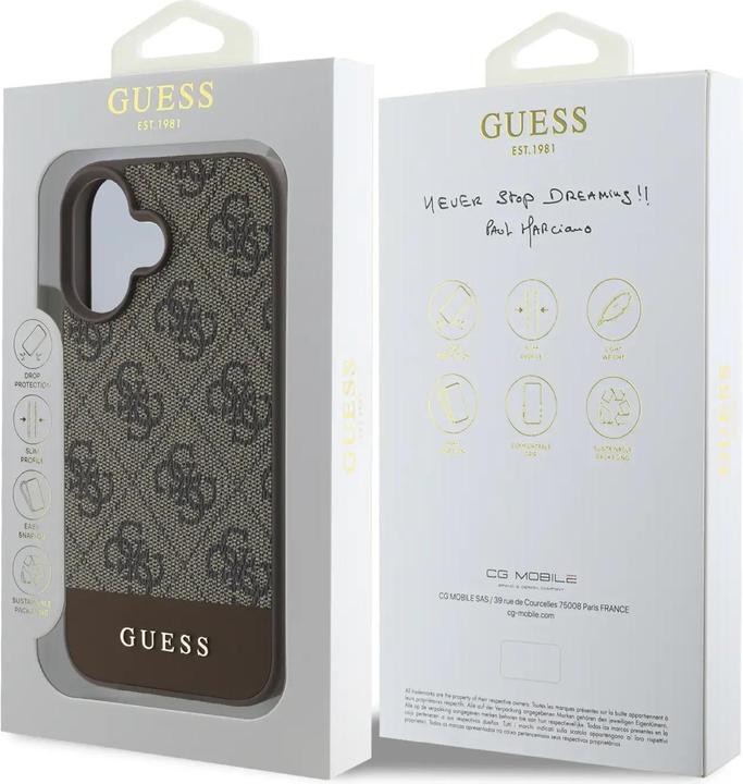 Produktbild Guess GUHCP16LG4GLBR iPhone 16 Pro brązowy/brown HC PC/TPU 4G PU Bottom Stripe (Apple iPhone 16 Pro)