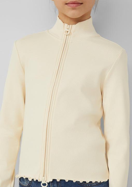 Produktbild s.Oliver Sweatjacke mit Rippstruktur und 2-Way-Zipp (158, 164)