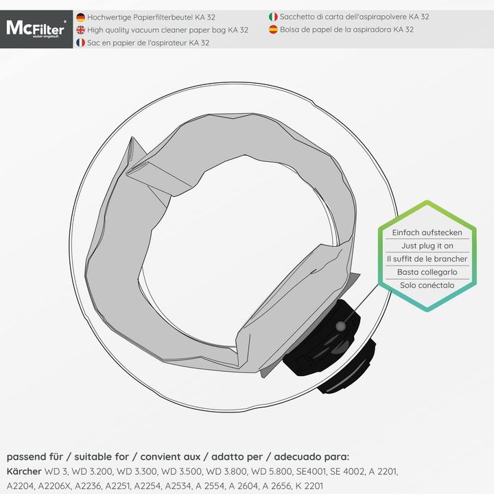 Actual product image Mc Filter Bag set with filter
